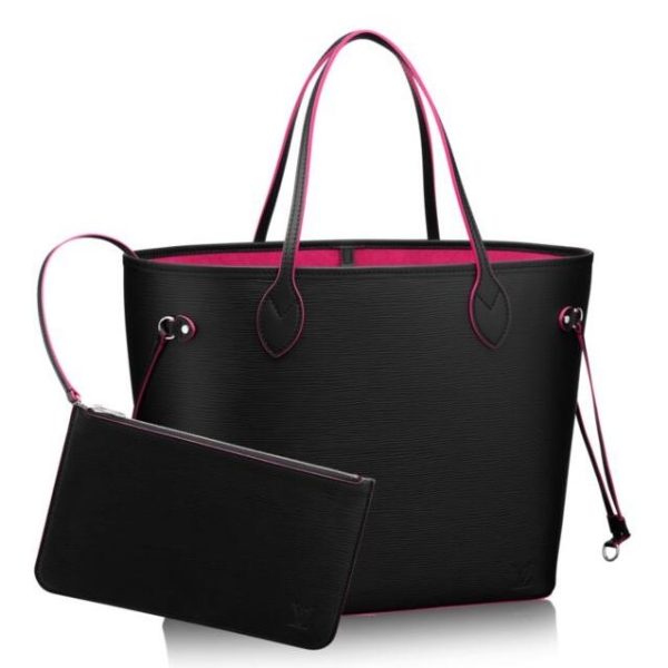 LL&VV Neverfull MM Bag In Noir Epi Leather M54185