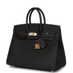 HE&&ME Birkin Sellier 25 Black Epsom Gold Hardware