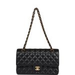 Medium Classic Double Flap Bag Black Caviar Gold Hardware