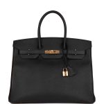 Hermès Birkin 35 Black Epsom Gold Hardware