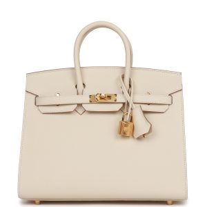 HE&&ME Birkin Sellier 25 Craie Epsom Gold Hardware