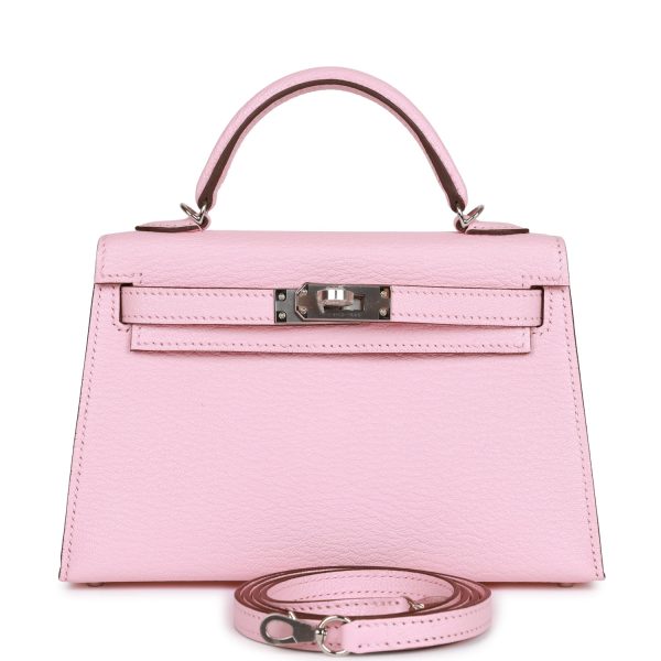 Hermès Kelly Sellier 20 Rose Sakura Chevre Palladium Hardware