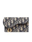 DI&&OR Saddle Flap Compact Zipped Card Holder in Blue