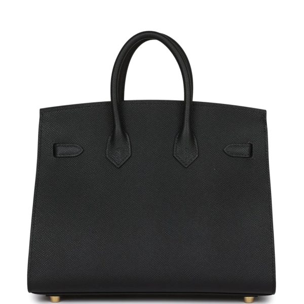 Hermès Birkin Sellier 25 Black Epsom Gold Hardware