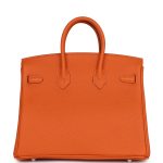 HE&&ME Birkin 25 Orange Togo Palladium Hardware