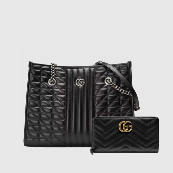 GG Marmont medium tote bag+GG Marmont zip around wallet