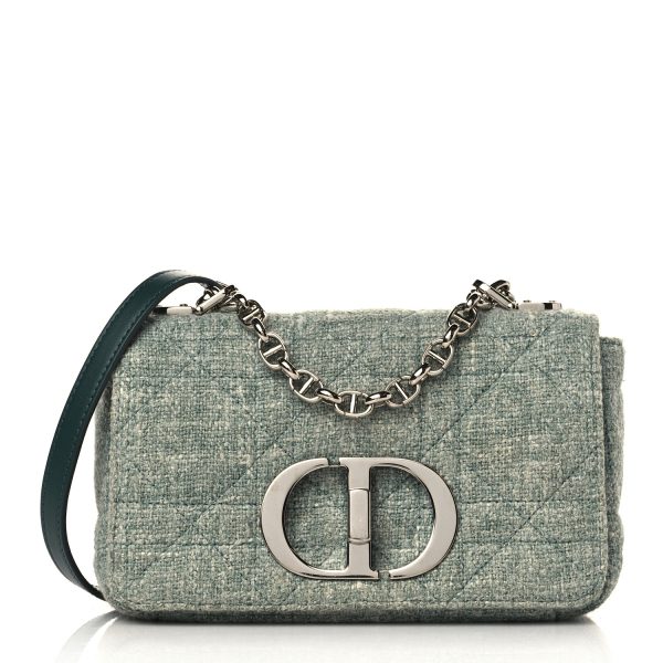 CHRISTIAN DI&&OR Tweed  Small Caro Bag Light Green