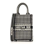 CHRISTIAN DI&&OR  Mini Book Tote Phone Bag Black White