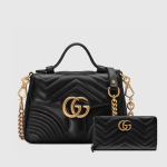 GG Marmont mini top handle bag+GG Marmont zip around wallet