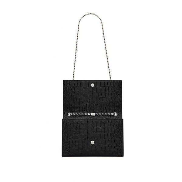 Large Kate Bag In Black Crocodile L