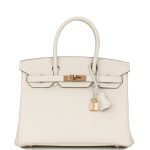 Hermès Birkin 30 Craie Togo Rose Gold Hardware