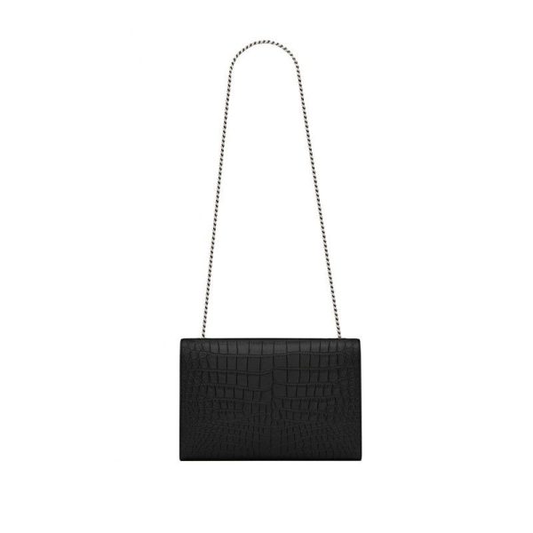 Large Kate Bag In Black Crocodile L