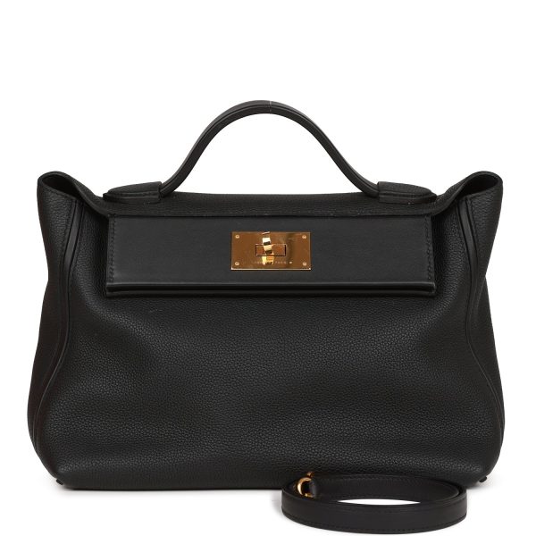 Hermès 24/24 Bag 29 Black Togo and Swift Gold Hardware