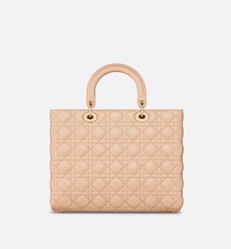 LARGE LADY DI&&OR BAG Sand Pink