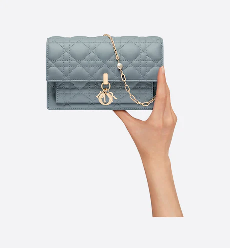 LADY DI&&OR CHAIN POUCH Cloud Blue