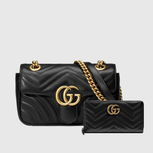 GU&&CC Marmont small shoulder bag+GG Marmont zip around wallet