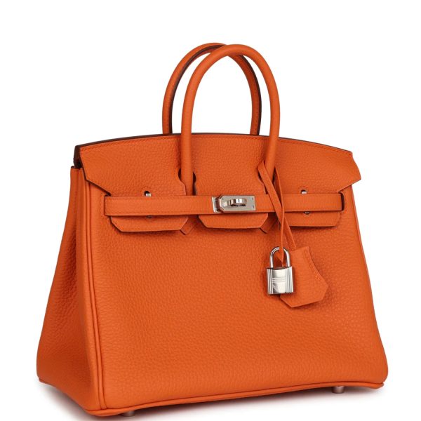 HE&&ME Birkin 25 Orange Togo Palladium Hardware