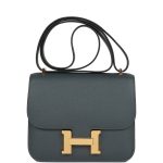 Hermès Constance 18 Bleu Orage Epsom Gold Hardware