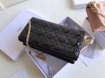 DI&&OR Lady DI&&OR Clutch With Chain In Black Patent