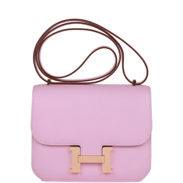 Hermès Constance 18 Mauve SyLL&VVestre Epsom Rose Gold Hardware