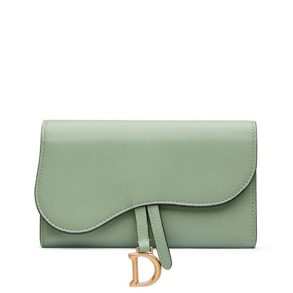 DI&&OR Saddle Wallet in Goatskin Queen Mint