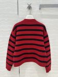 Red striped cardigan