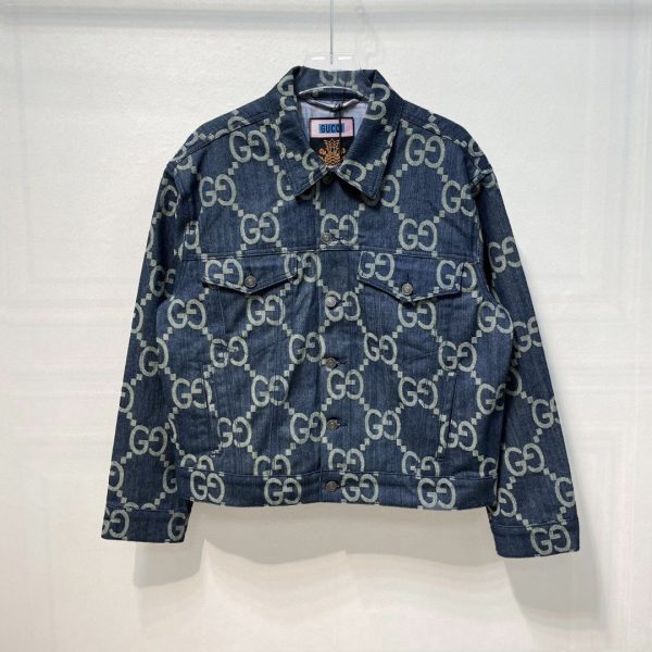 Jacquard print denim jacket