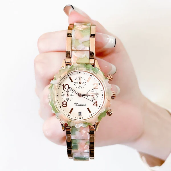 Ladies High-end Exquisite Light Luxury Waterproof Jade Watch