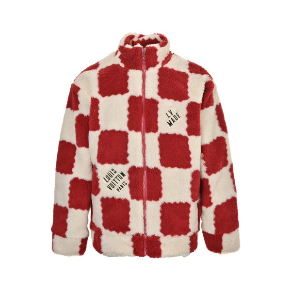 Checkerboard sherpa jacket