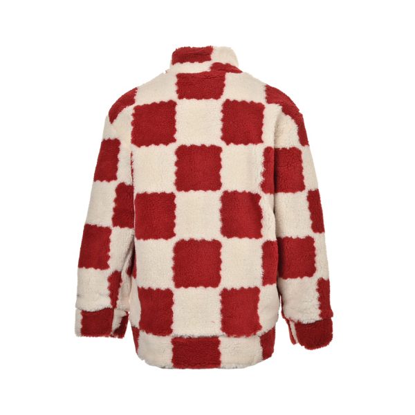 Checkerboard sherpa jacket