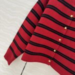 Red striped cardigan