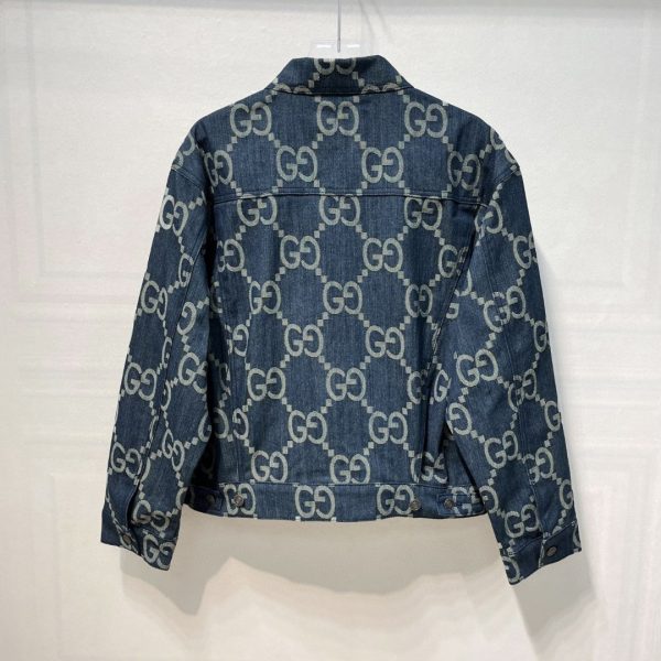 Jacquard print denim jacket